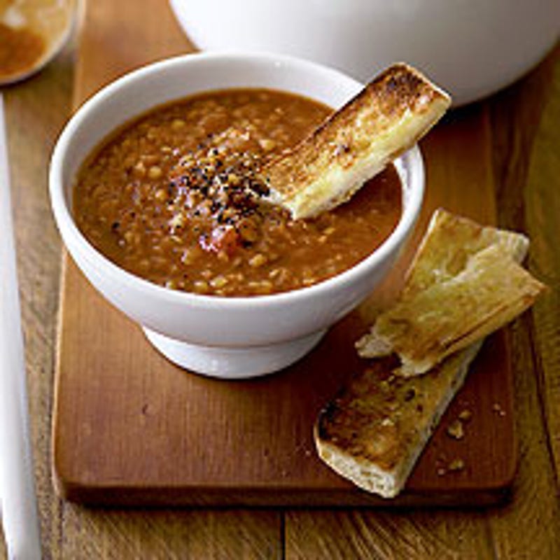 Foto van Tomaten-linzensoep met Turks brood door WW