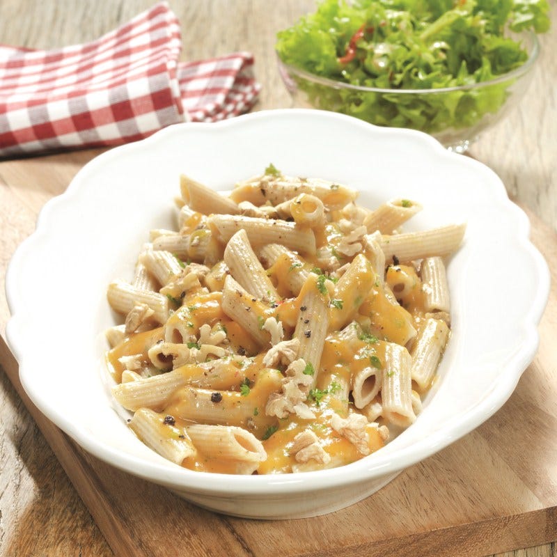 Foto van Penne met pompoen-walnootsaus door WW