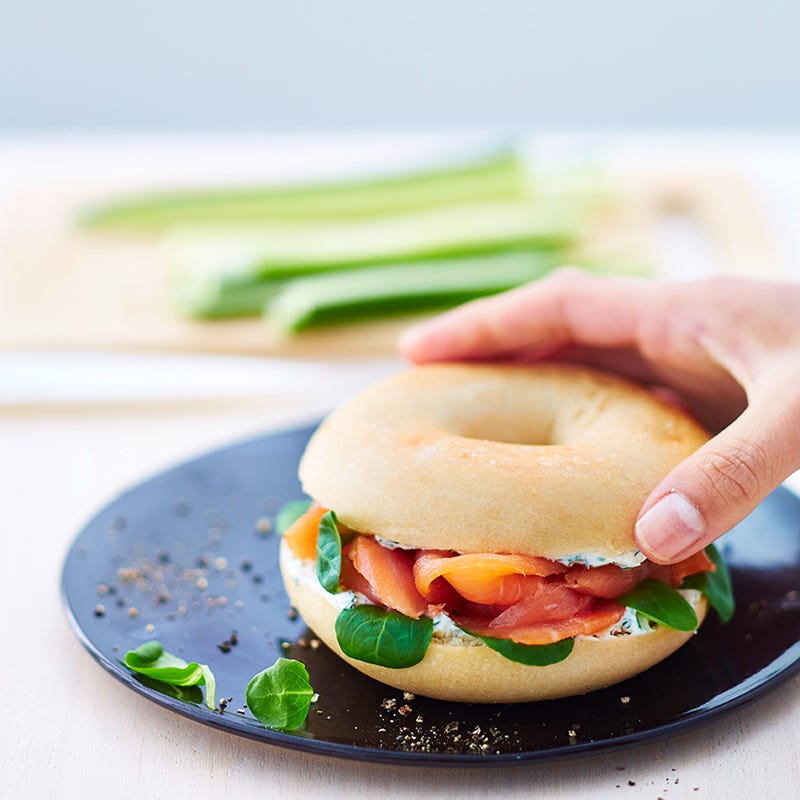 Foto van Bagel met zalm en mierikswortelcrème door WW