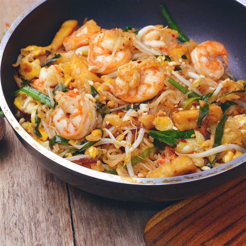 Foto van Garnalen met groente en rijst door WW