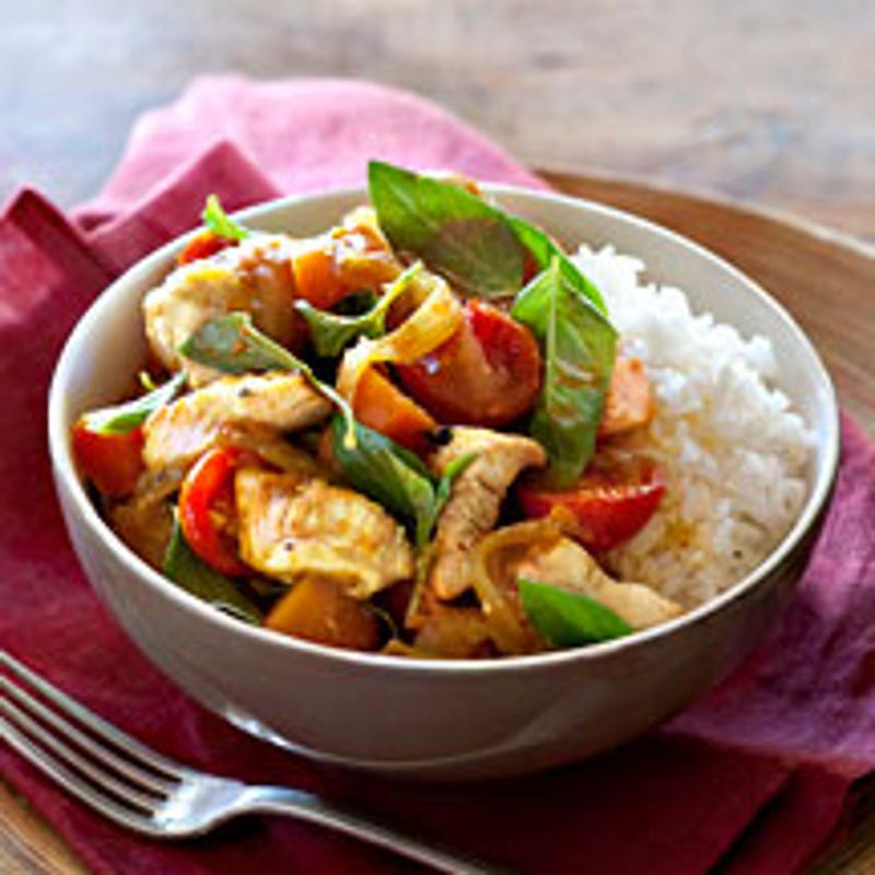 Foto van Thaise gele curry met basilicum door WW