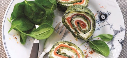 Zalm-spinazierolletje
