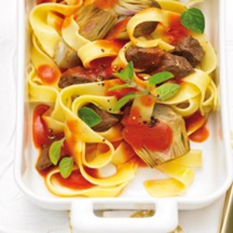 Foto van Tagliatelle met rundvlees en artisjok door WW