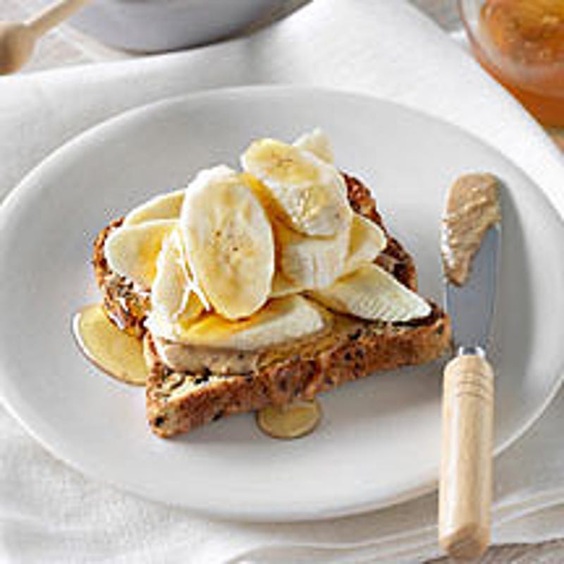 Foto van Toast met pindakaas, banaan en honing door WW