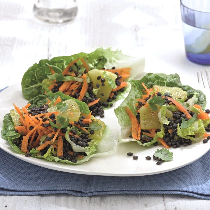 Foto van Linzensalade met gegrilde ananas door WW