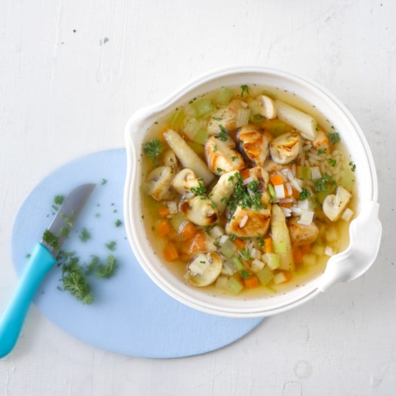 Foto van Rijstsoep met kip door WW