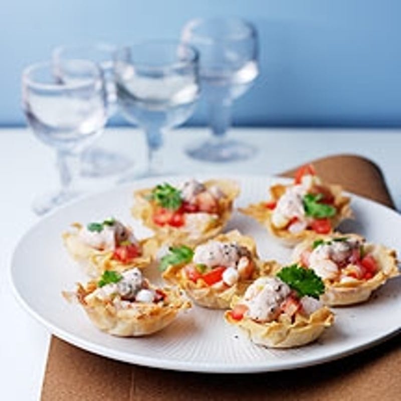 Foto van Garnalen in een bakje van filodeeg door WW