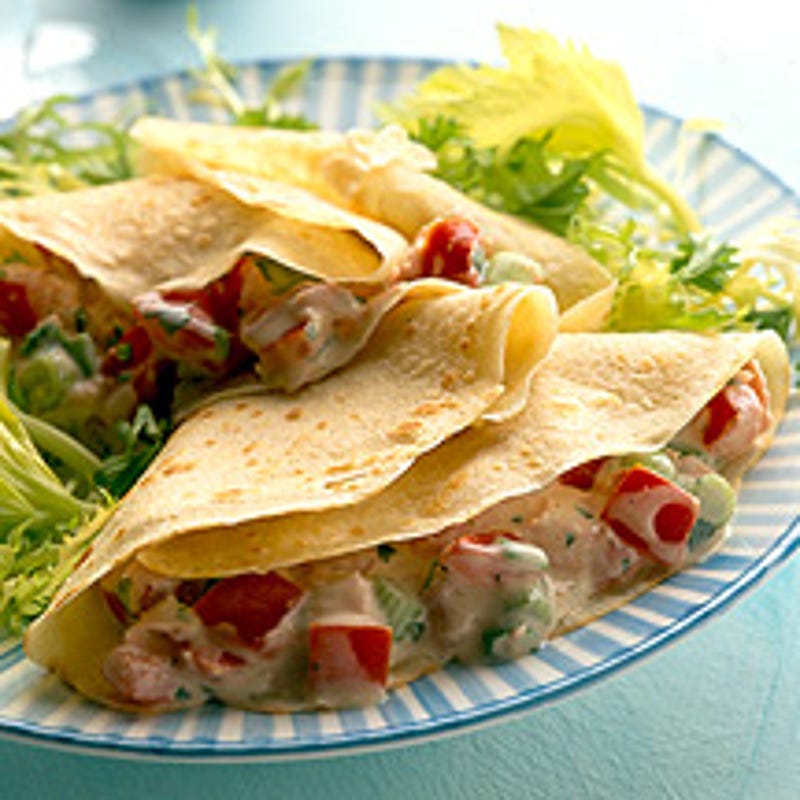 Foto van Pannenkoek met ham, tomaat en peterselie door WW