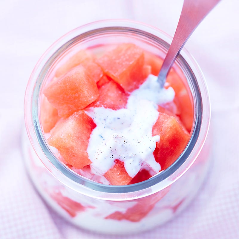 Foto van Vanilleyoghurt met meloen door WW