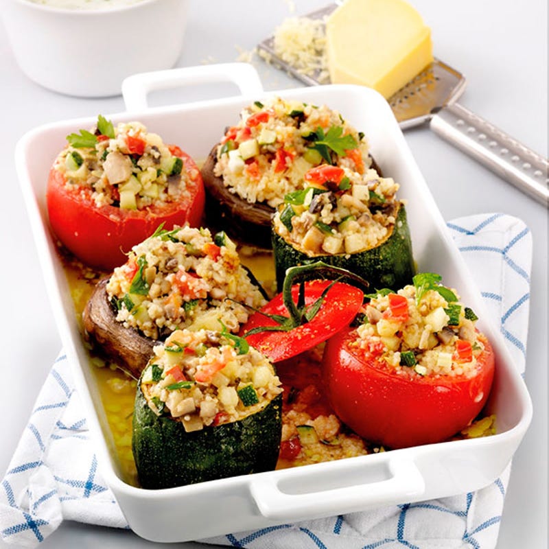 Foto van Bonte groenten met couscousvulling door WW