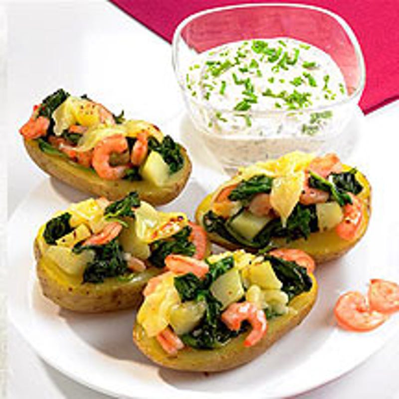Foto van Gevulde aardappelen met spinazie door WW