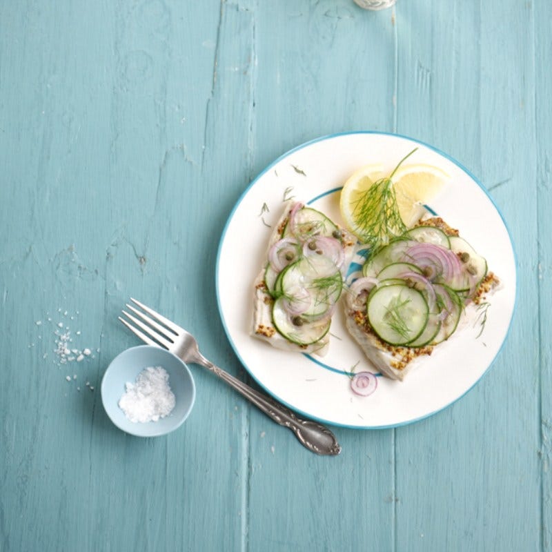 Foto van Vispakketje met komkommer door WW