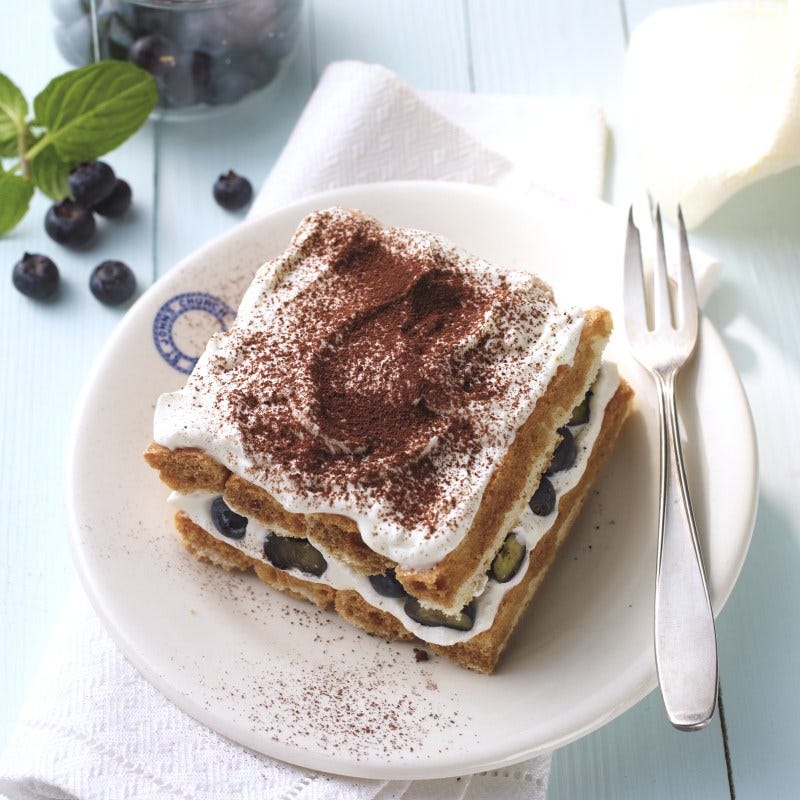 Foto van Tiramisu met blauwe bosbessen door WW