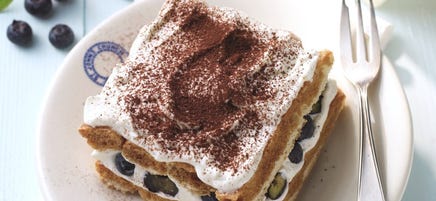 Tiramisu met blauwe bosbessen
