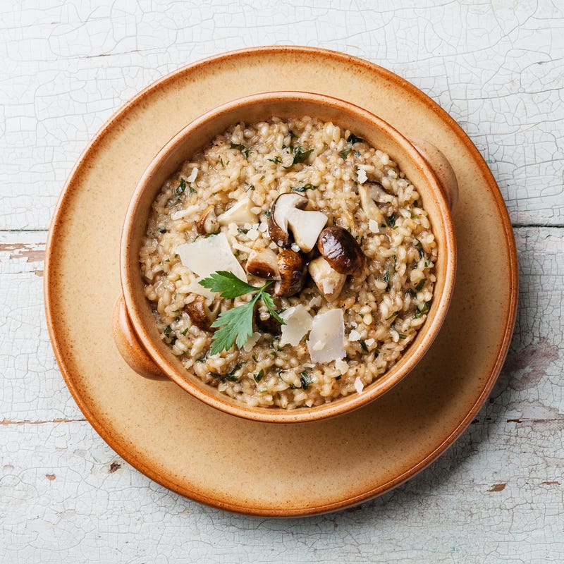 Foto van Risotto met wilde paddenstoelen en walnoten door WW