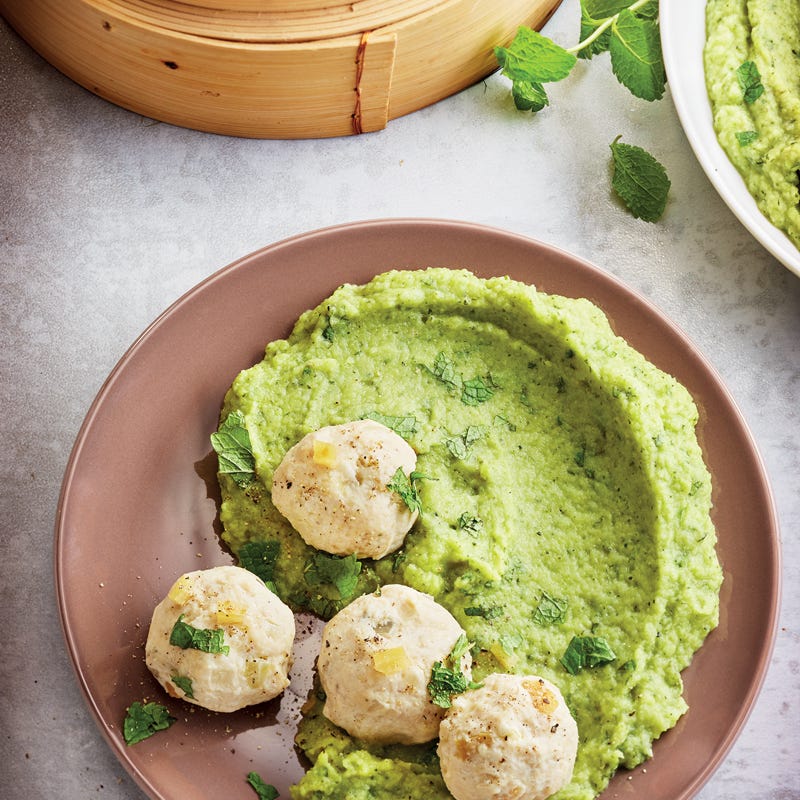 Photo de/du Billes de poulet au citron confit et purée de petits pois par WW