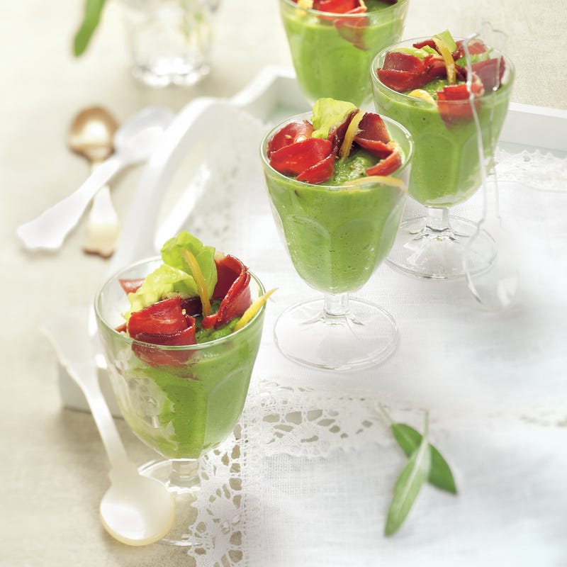 Photo de/du Magret de canard fumé à la crème de petits pois par WW