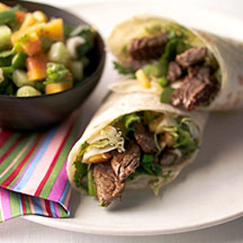Wraps au bœuf et à la papaye