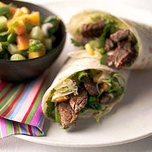 Wraps au bœuf et à la papaye