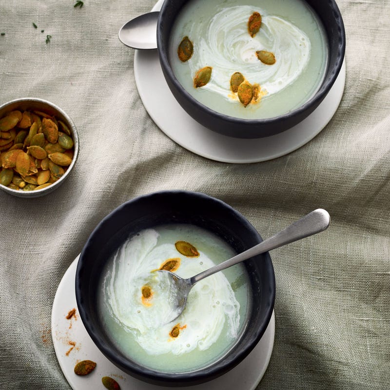 Photo de/du Velouté d'artichaut et graines de courge épicées par WW