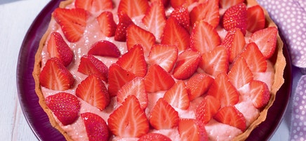 Tarte rhubarbe et fraise