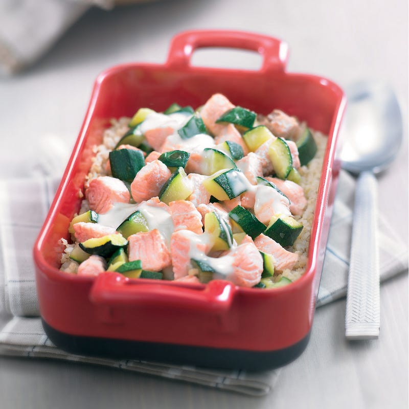 Photo de/du Gratin de boulgour et saumon par WW