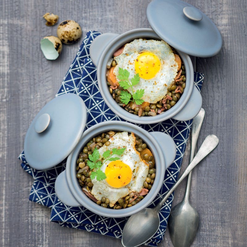 Photo de/du Œuf de caille en cocotte et lentilles par WW