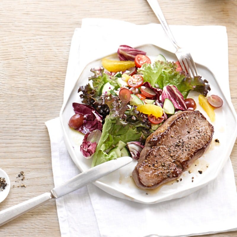 Steak met salade