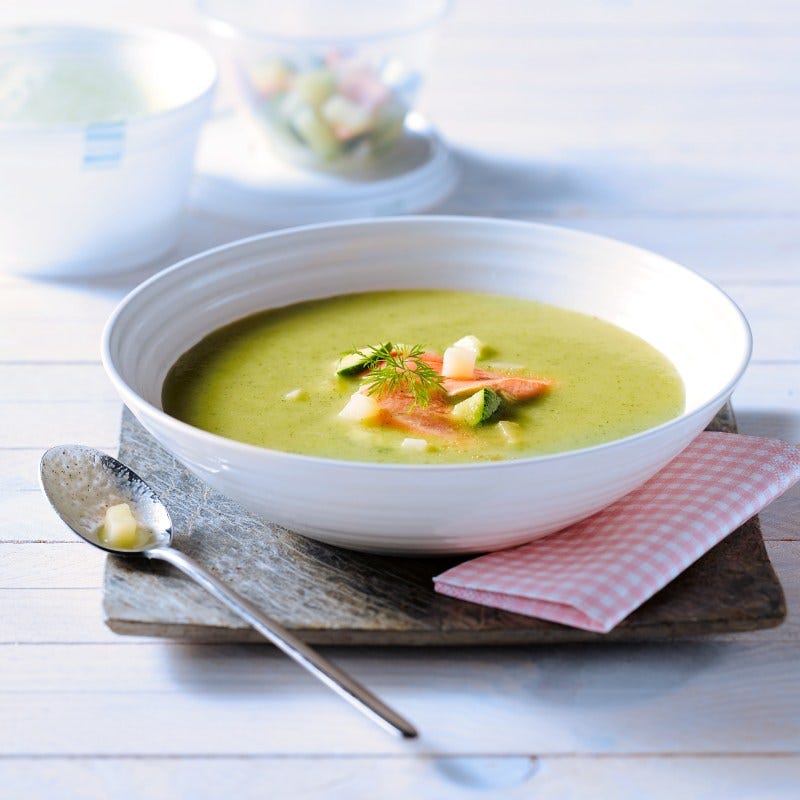 Foto van Courgettesoep met zalmforel door WW