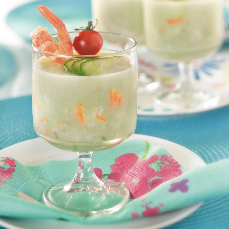 Photo de/du Concombre à la gelée de coco et surimi par WW