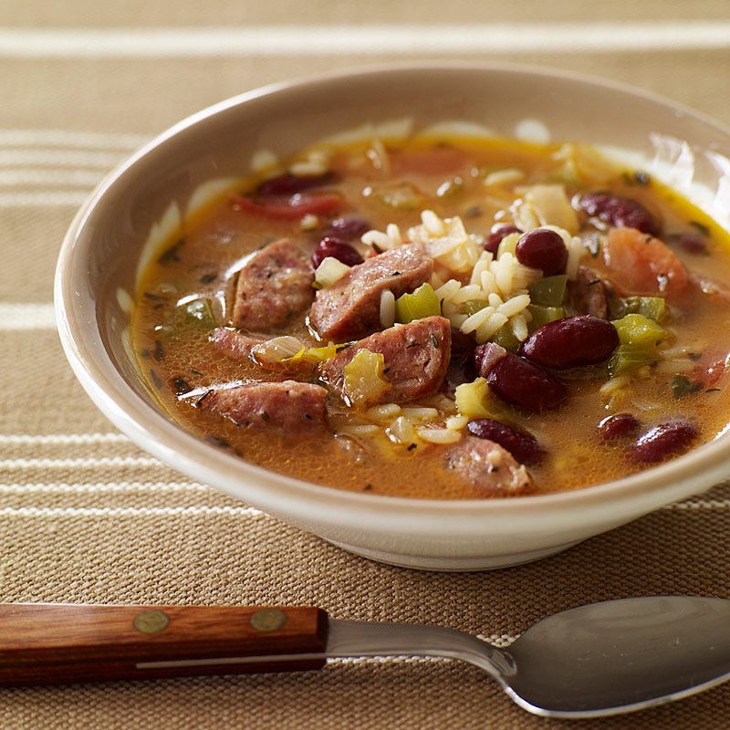 Soupe aux haricots rouges, saucisse et riz | Recette Minceur | WW France