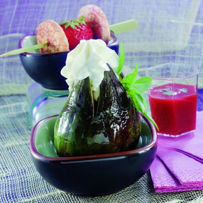 Photo de/du Figues au mascarpone, coulis de fraises par WW