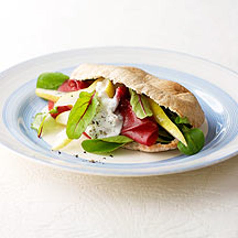 Foto van Pita gevuld met peer, gorgonzola en parmaham door WW