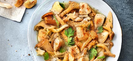 Sauté de dinde aux champignons des bois