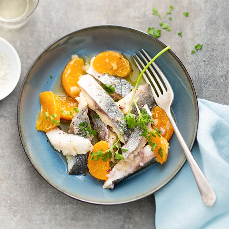 Photo de/du Emincé de dorade tiède aux clémentines et au pastis par WW