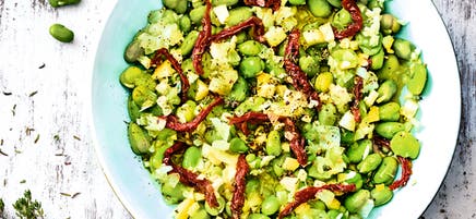 Salade de fèves à l'ail