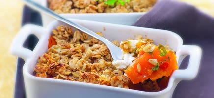 Crumble de potiron et fromage frais