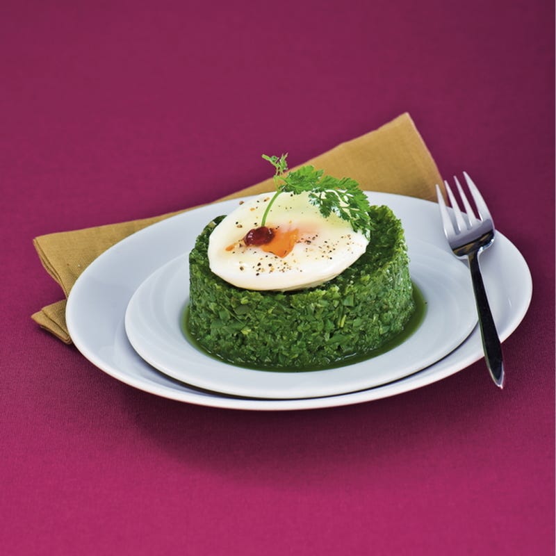 Photo de/du Œuf poché à la purée de haricots verts par WW