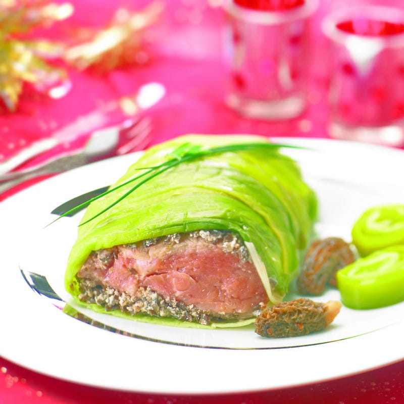 Photo de/du Filet de veau aux morilles en habit de poireau par WW