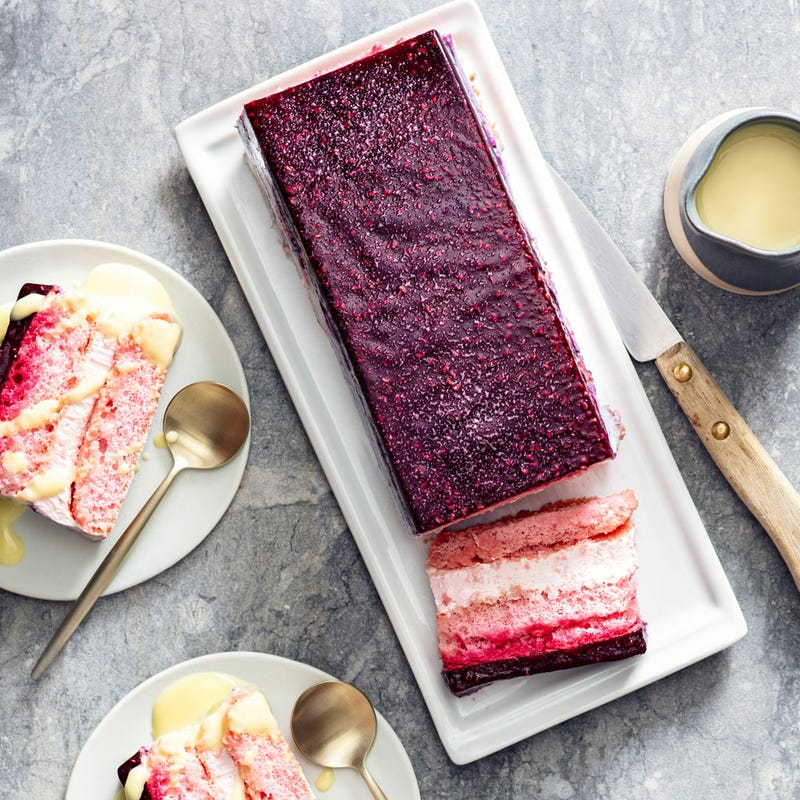 Bûche bavaroise aux framboises