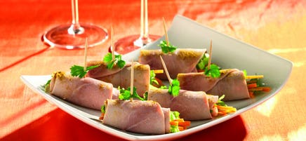 Roulades poulet / crudités