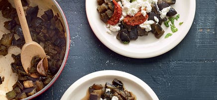 Aubergines chèvre miel