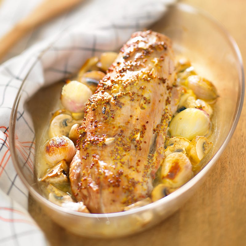 Photo de/du Rôti de porc à la moutarde ancienne par WW