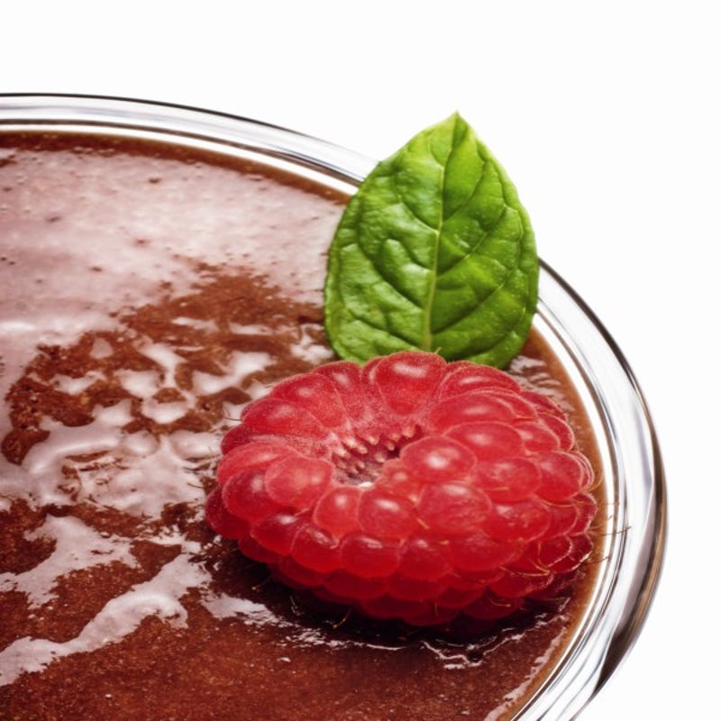 Foto van Chocolademousse met frambozen door WW