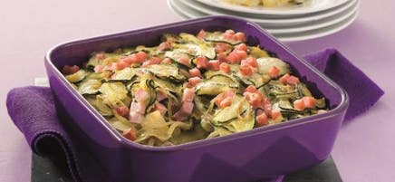 Gratin de pommes de terre et jambon à la cancoillotte