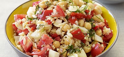 Salade de pâtes et pois chiches au fenouil