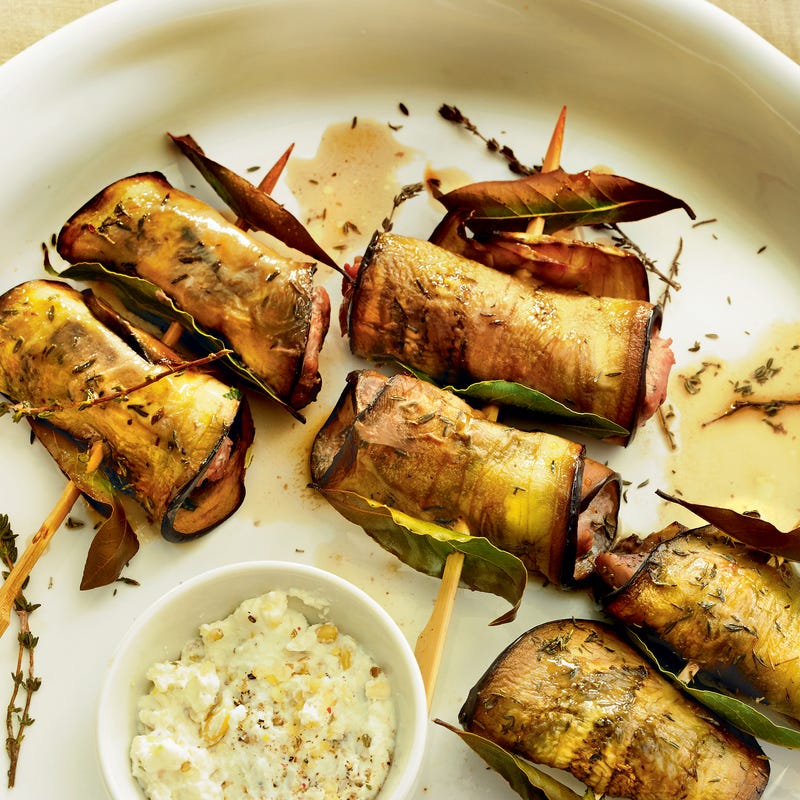 Brochettes de filet mignon aux aubergines