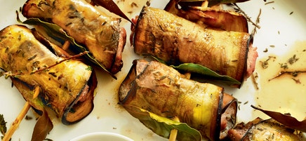 Brochettes de filet mignon aux aubergines
