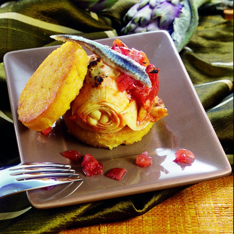 Photo de/du Croques de polenta à l'artichaut par WW