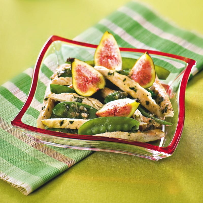 Photo de/du Salade de poulet, figues et pois gourmands par WW
